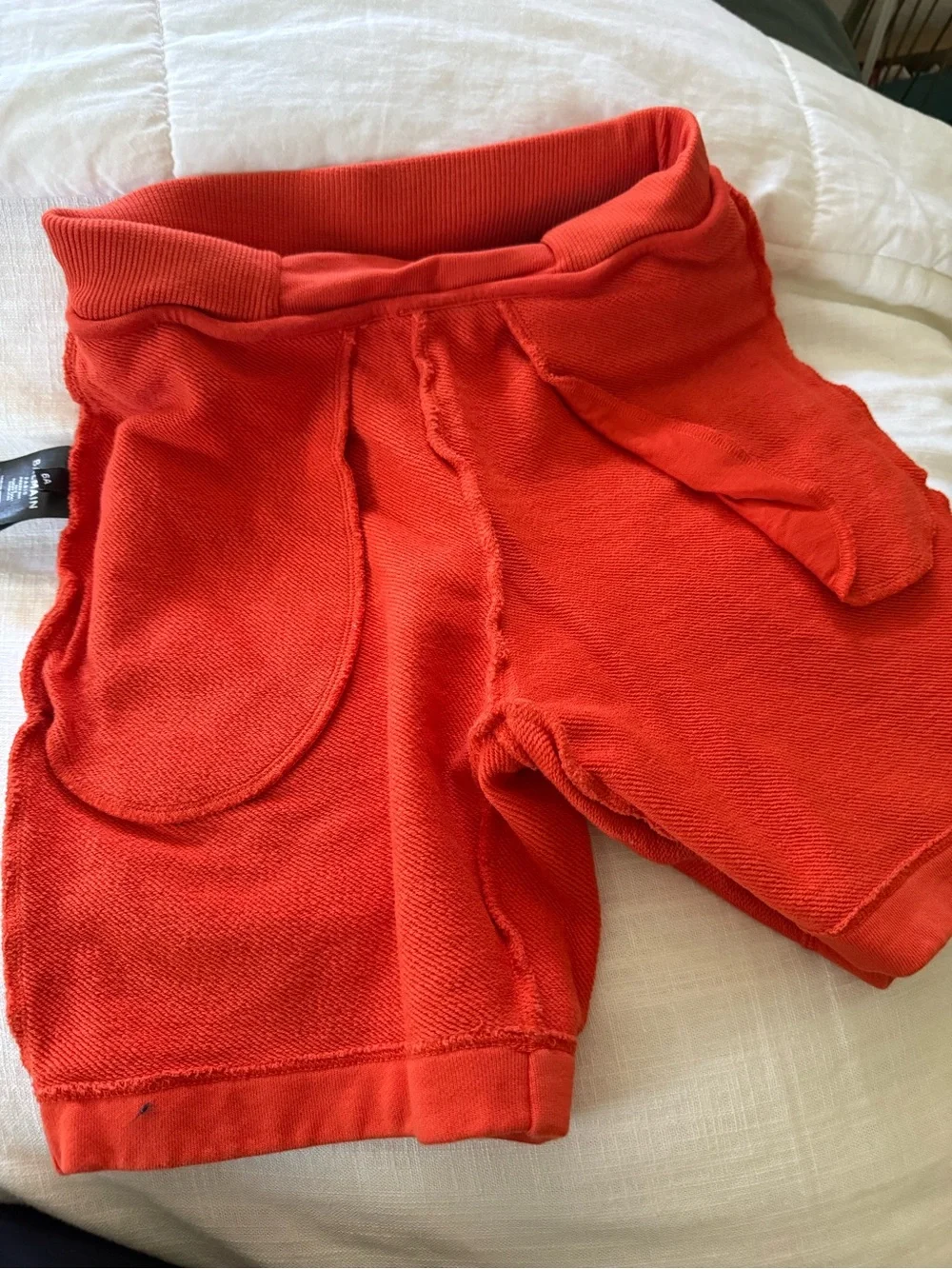 Kids Orange Balmain Logo Pocket Shorts